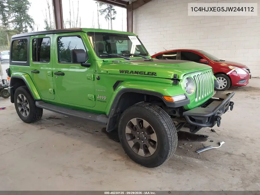 JEEP WRANGLER 2018, VIN 1C4HJXEG5JW244112