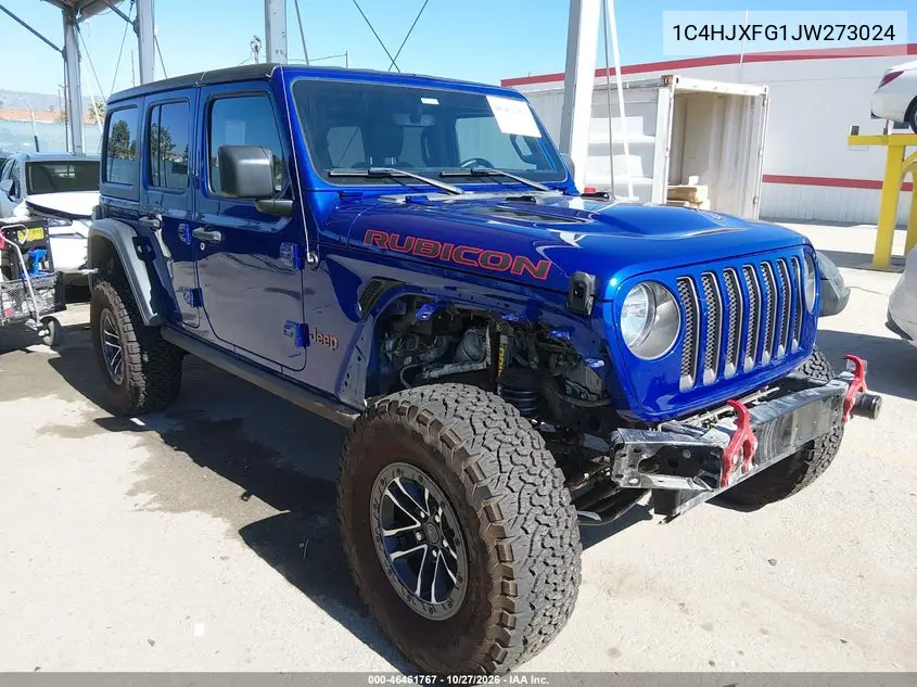 JEEP WRANGLER 2018, VIN 1C4HJXFG1JW273024
