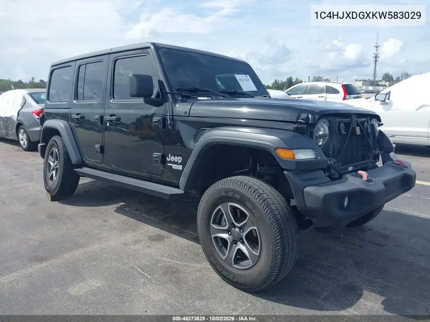 JEEP WRANGLER 2019, VIN 1C4HJXDGXKW583029