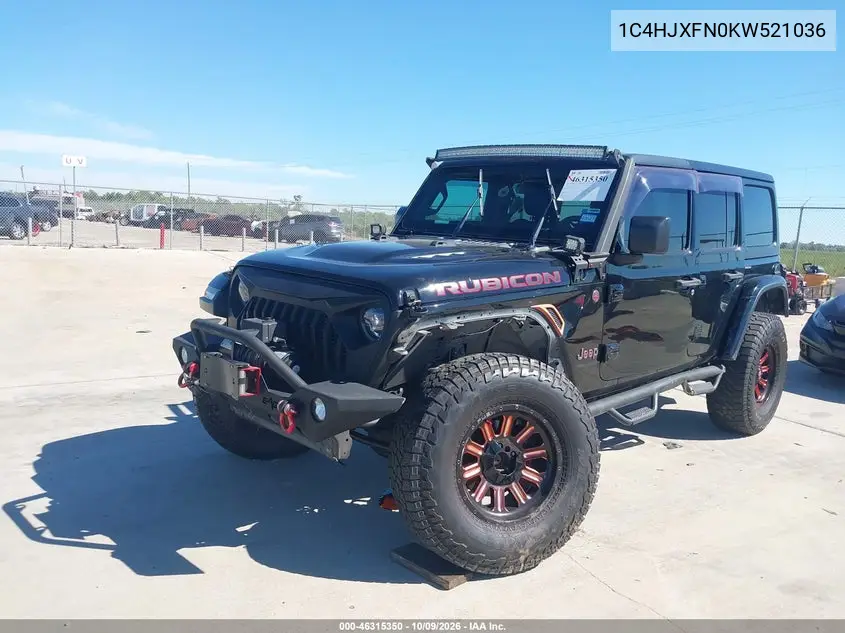 2019 JEEP WRANGLER VIN 1C4HJXFN0KW521036 — фото 2