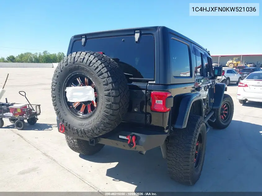 2019 JEEP WRANGLER VIN 1C4HJXFN0KW521036 — фото 4