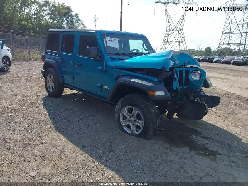 JEEP WRANGLER 2020, VIN 1C4HJXDN0LW138850