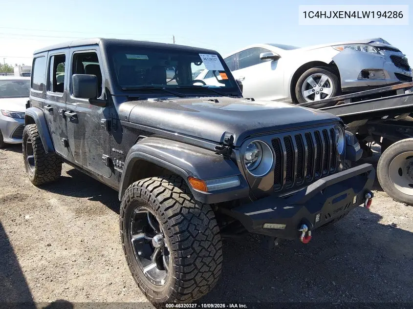 JEEP WRANGLER 2020, VIN 1C4HJXEN4LW194286