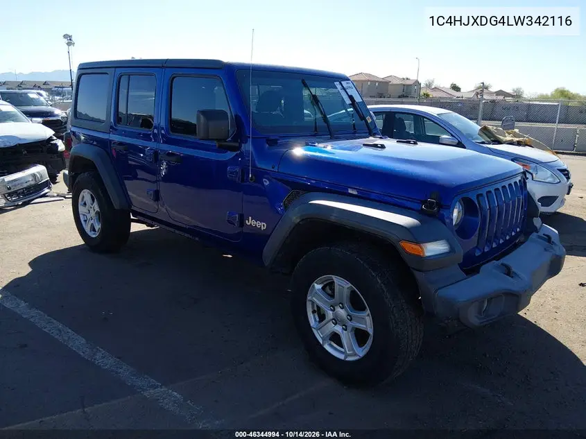 JEEP WRANGLER 2020, VIN 1C4HJXDG4LW342116