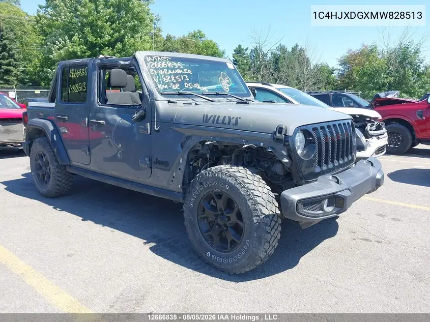 JEEP WRANGLER 2021, VIN 1C4HJXDGXMW828513