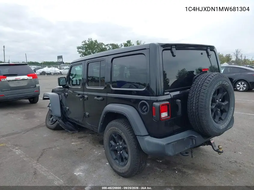 2021 JEEP WRANGLER VIN 1C4HJXDN1MW681304 — фото 3