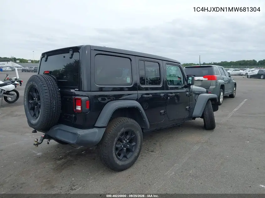 2021 JEEP WRANGLER VIN 1C4HJXDN1MW681304 — фото 4