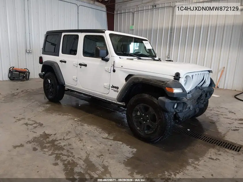JEEP WRANGLER 2021, VIN 1C4HJXDN0MW872129