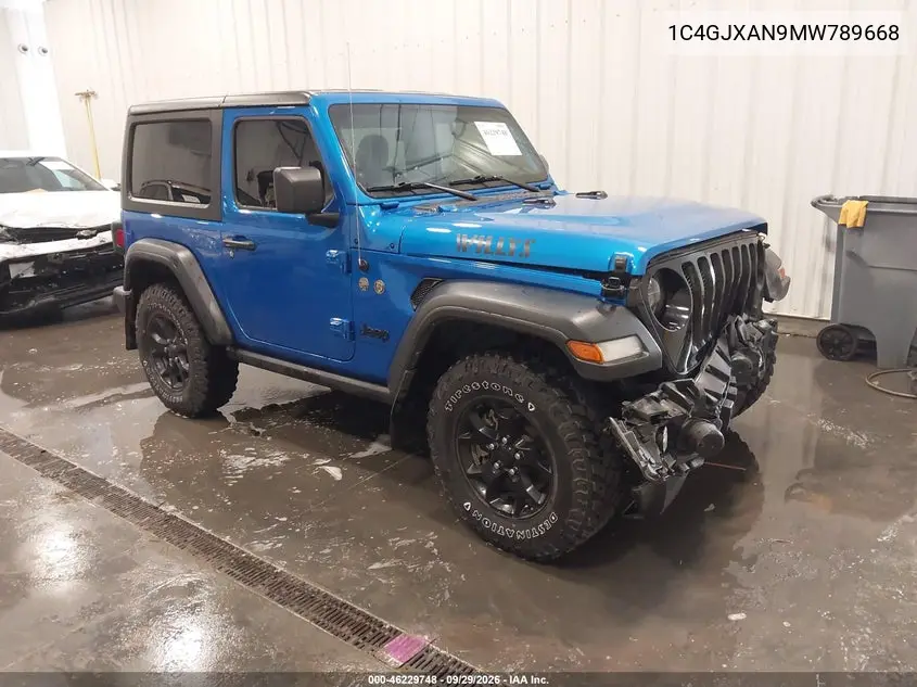 JEEP WRANGLER 2021, VIN 1C4GJXAN9MW789668