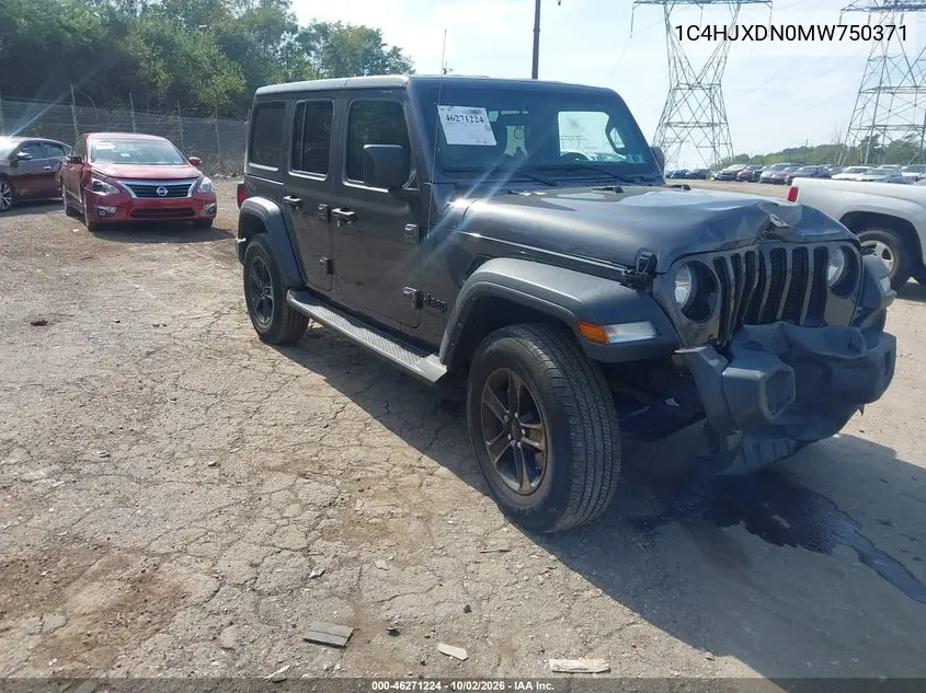 JEEP WRANGLER 2021, VIN 1C4HJXDN0MW750371