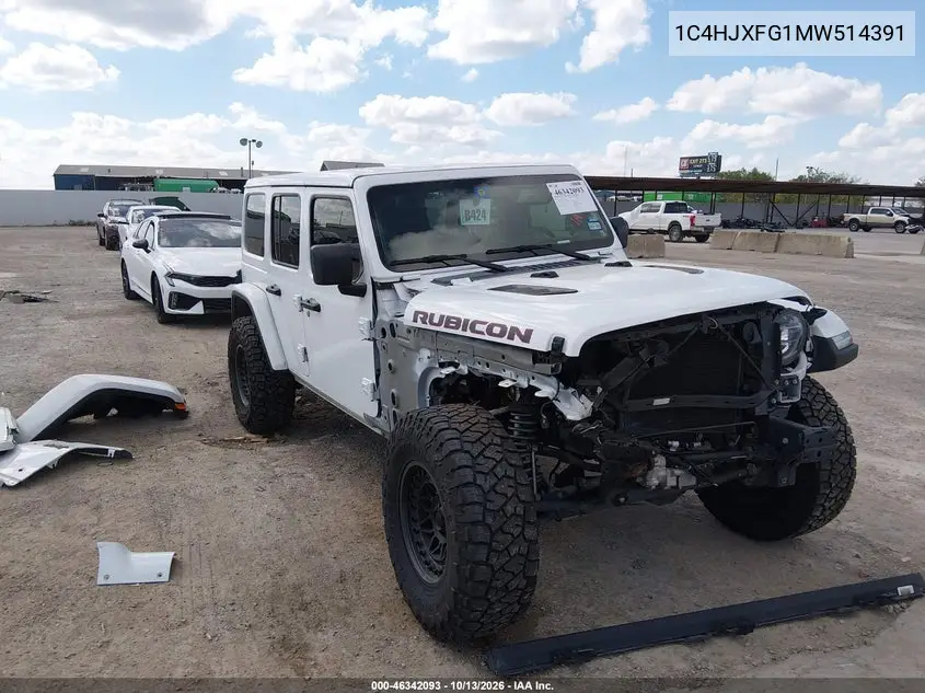 JEEP WRANGLER 2021, VIN 1C4HJXFG1MW514391