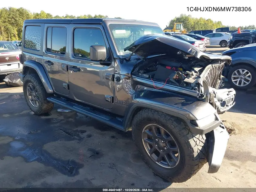 JEEP WRANGLER 2021, VIN 1C4HJXDN6MW738306