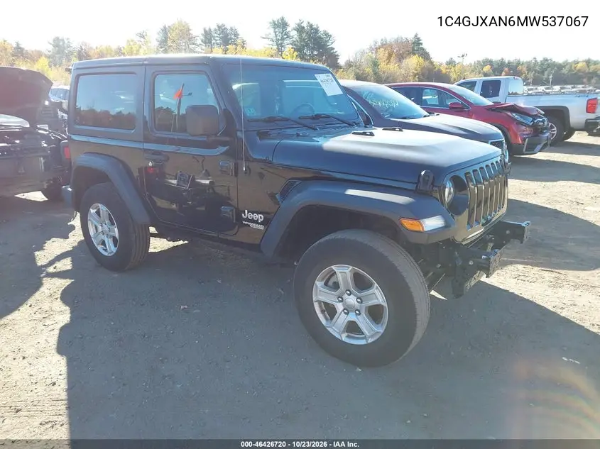 JEEP WRANGLER 2021, VIN 1C4GJXAN6MW537067