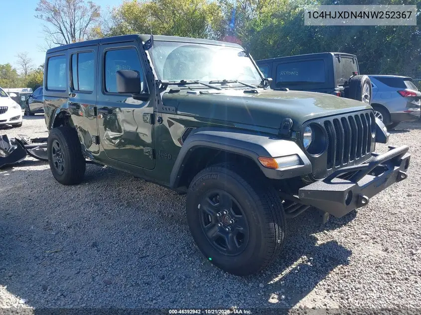 JEEP WRANGLER 2022, VIN 1C4HJXDN4NW252367