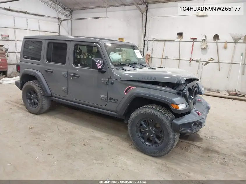 JEEP WRANGLER 2022, VIN 1C4HJXDN9NW265177
