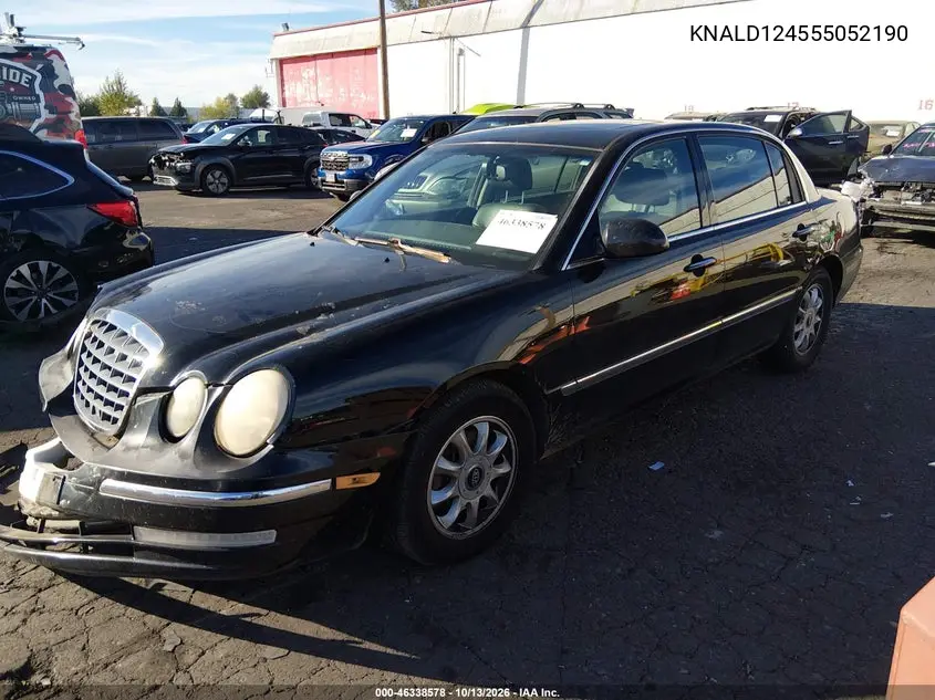 2005 KIA AMANTI VIN KNALD124555052190 — фото 2