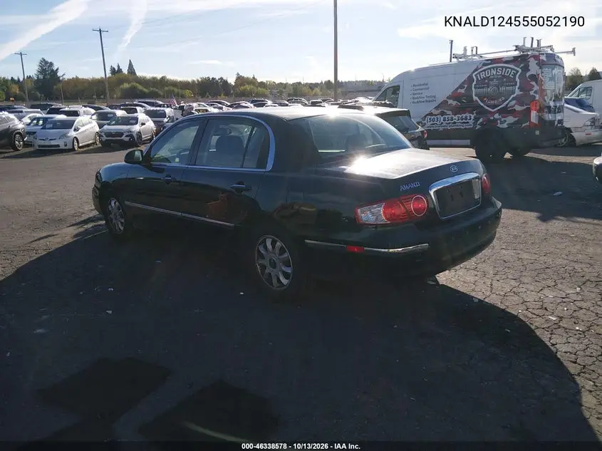 2005 KIA AMANTI VIN KNALD124555052190 — фото 3