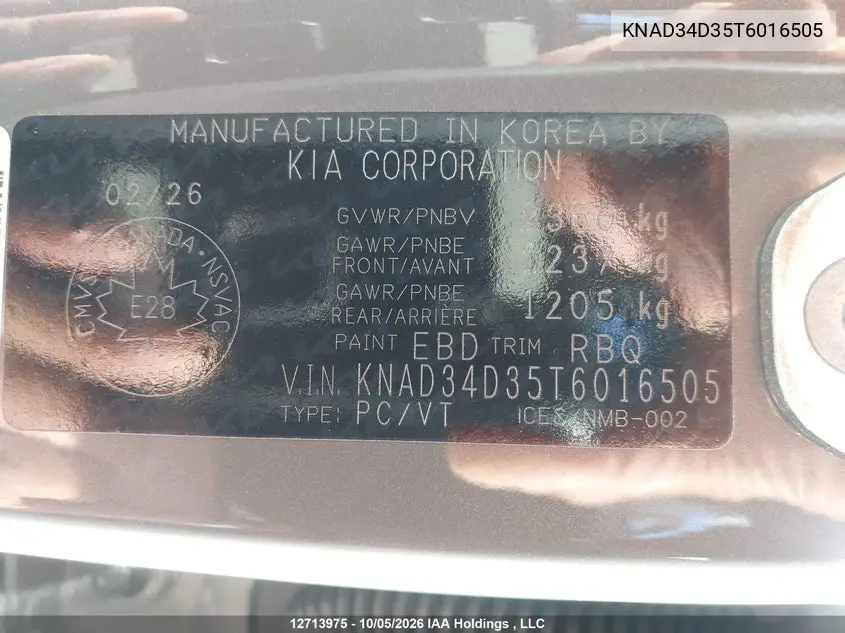 2026 KIA EV4 VIN KNAD34D35T6016505 — фото 9
