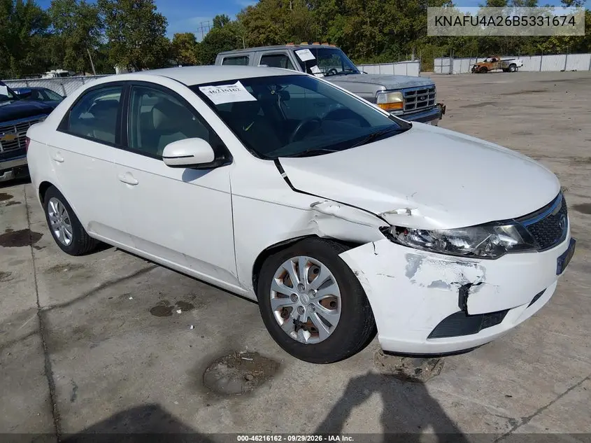 KIA FORTE 2011, VIN KNAFU4A26B5331674