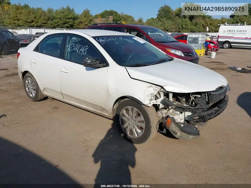 KIA FORTE 2011, VIN KNAFU4A29B5890975
