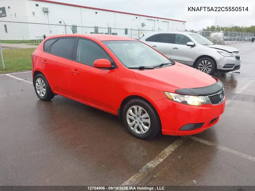KIA FORTE 2012, VIN KNAFT5A22C5550514