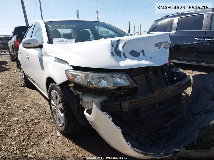 KIA FORTE 2013, VIN KNAFU4A29D5646715