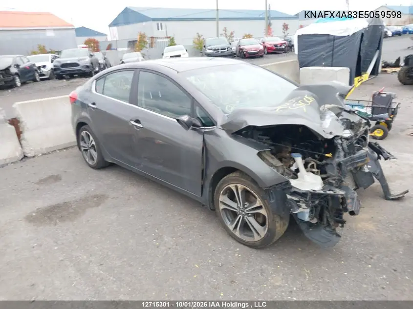 KIA FORTE 2014, VIN KNAFX4A83E5059598