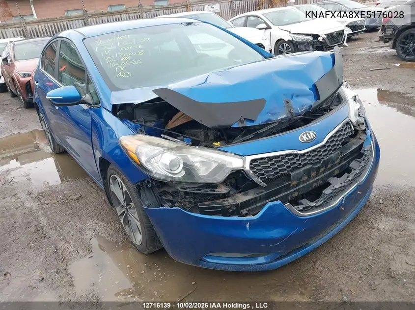 KIA FORTE 2014, VIN KNAFX4A8XE5176028