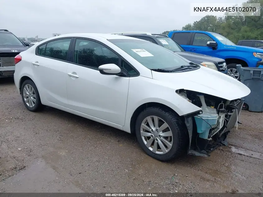 KIA FORTE 2014, VIN KNAFX4A64E5102070
