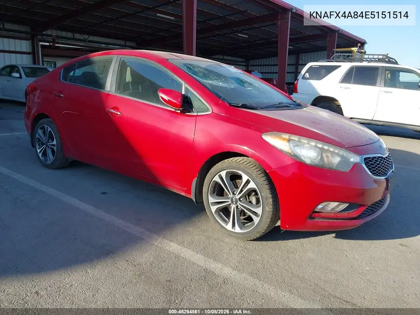 KIA FORTE 2014, VIN KNAFX4A84E5151514