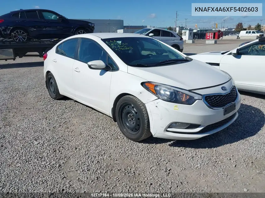 KIA FORTE 2015, VIN KNAFX4A6XF5402603