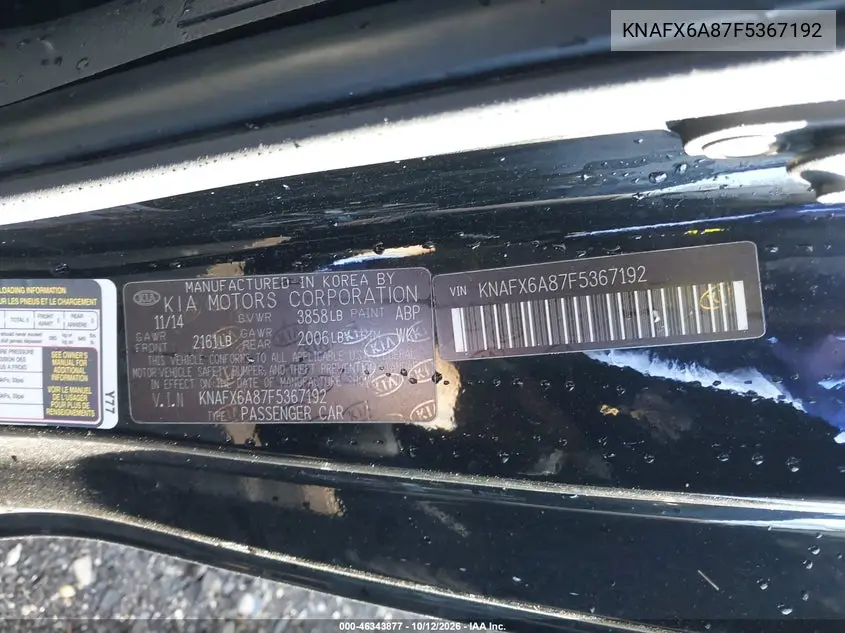 2015 KIA FORTE VIN KNAFX6A87F5367192 — фото 9