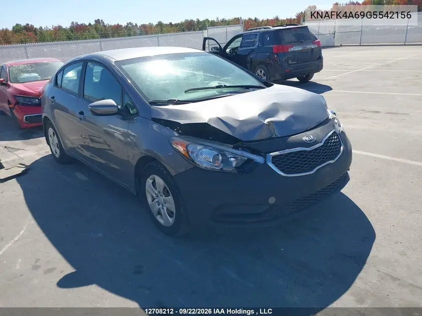 KIA FORTE 2016, VIN KNAFK4A69G5542156