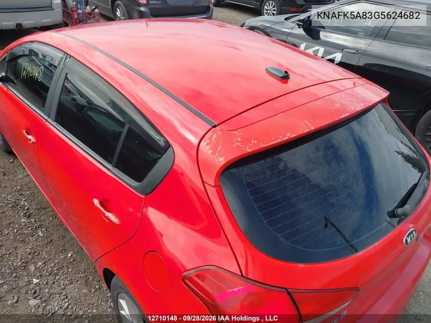 KIA FORTE 2016, VIN KNAFK5A83G5624682