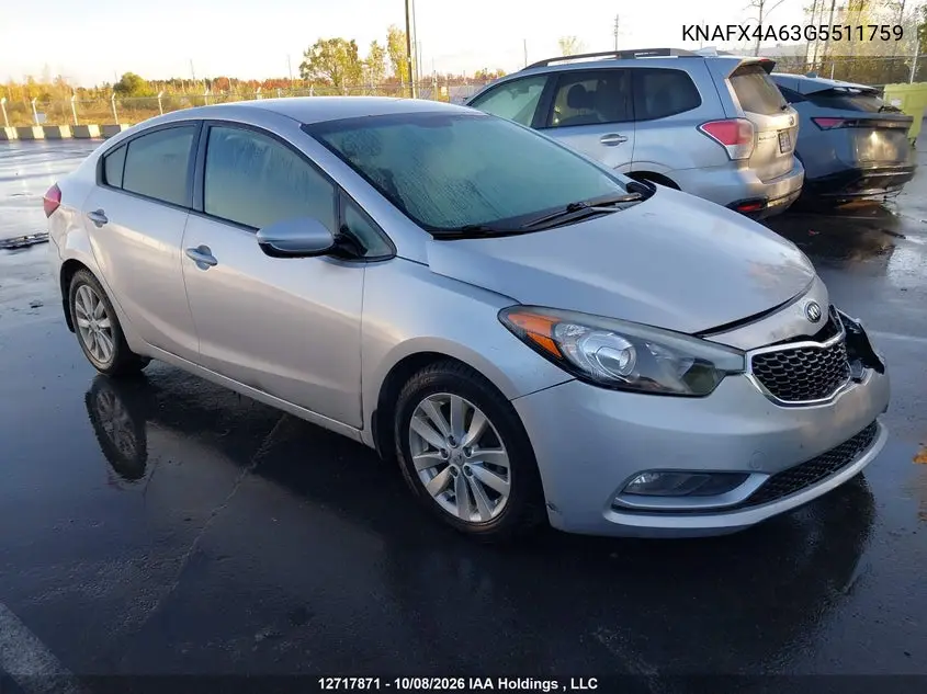 KIA FORTE 2016, VIN KNAFX4A63G5511759
