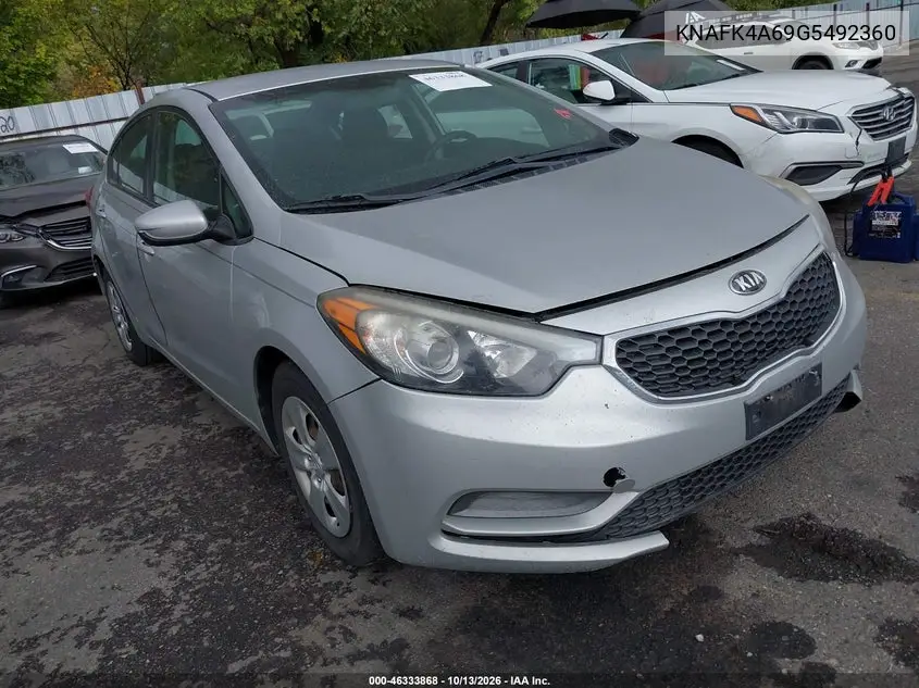 KIA FORTE 2016, VIN KNAFK4A69G5492360