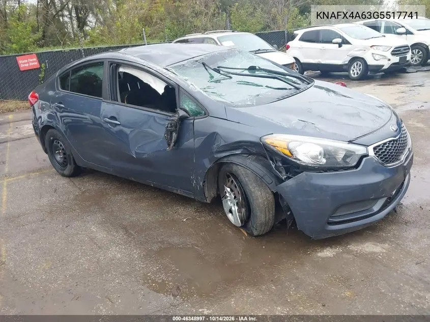KIA FORTE 2016, VIN KNAFX4A63G5517741