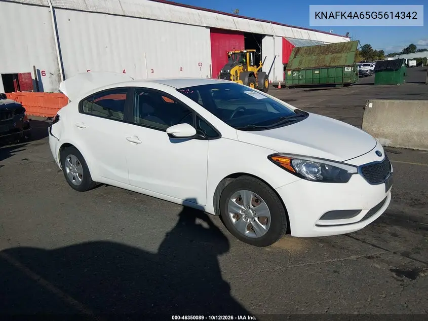 KIA FORTE 2016, VIN KNAFK4A65G5614342