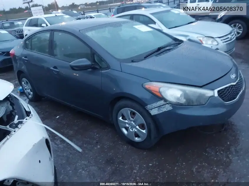 KIA FORTE 2016, VIN KNAFK4A62G5608370