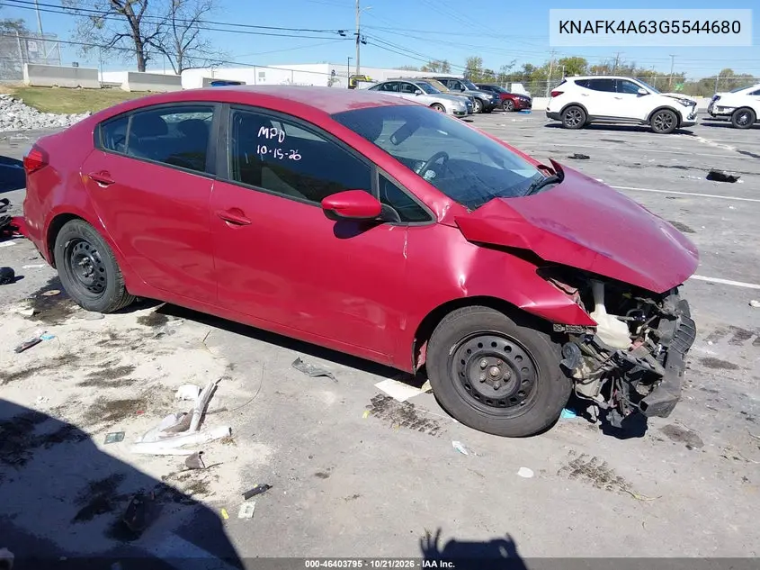 KIA FORTE 2016, VIN KNAFK4A63G5544680
