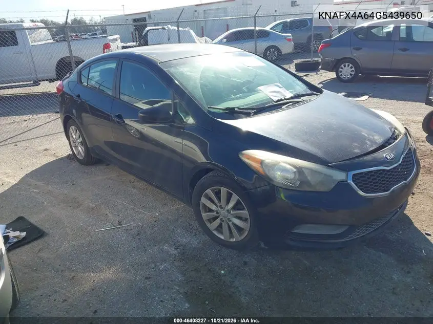 KIA FORTE 2016, VIN KNAFX4A64G5439650