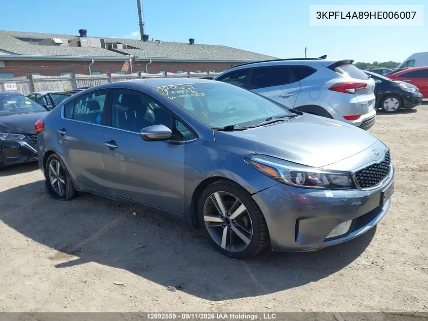 KIA FORTE 2017, VIN 3KPFL4A89HE006007