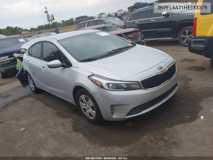 KIA FORTE 2017, VIN 3KPFL4A71HE113379