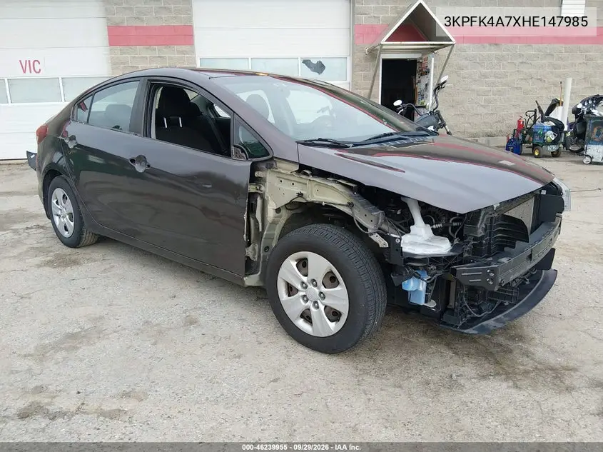 KIA FORTE 2017, VIN 3KPFK4A7XHE147985