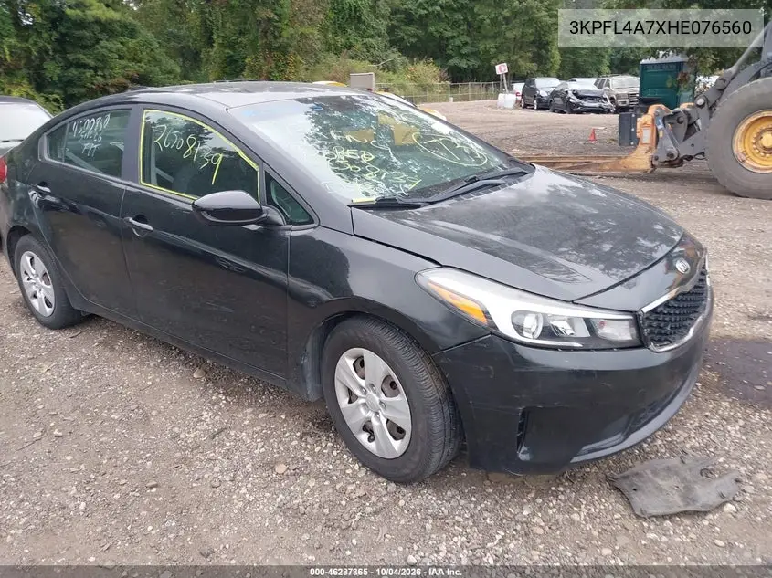 KIA FORTE 2017, VIN 3KPFL4A7XHE076560