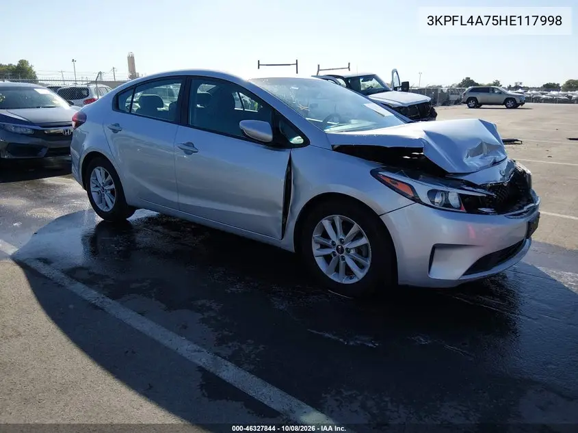 KIA FORTE 2017, VIN 3KPFL4A75HE117998