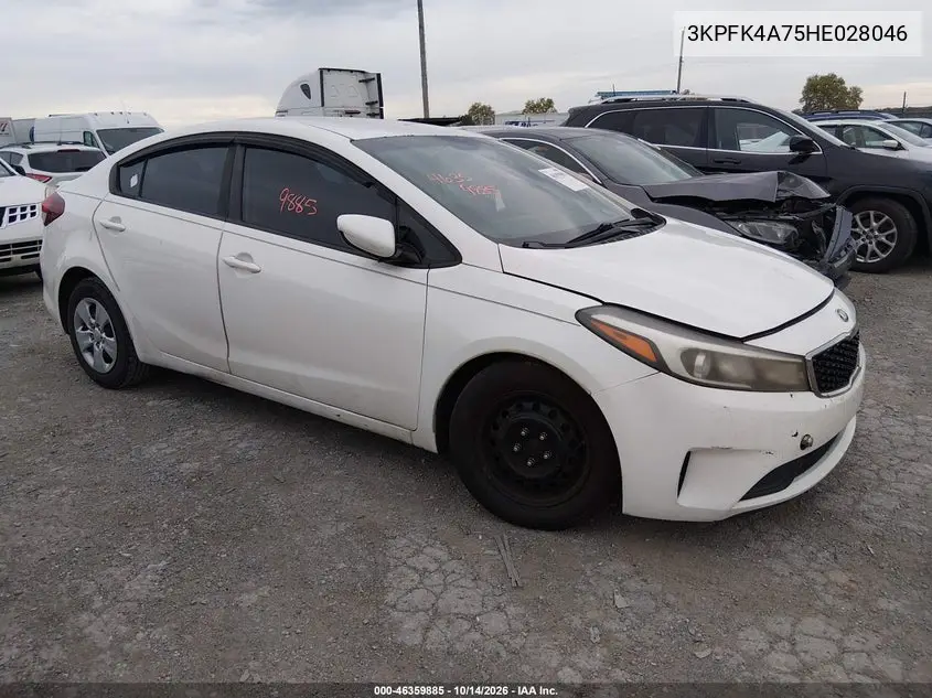 KIA FORTE 2017, VIN 3KPFK4A75HE028046