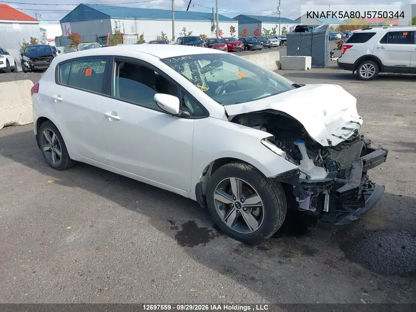 KIA FORTE 2018, VIN KNAFK5A80J5750344