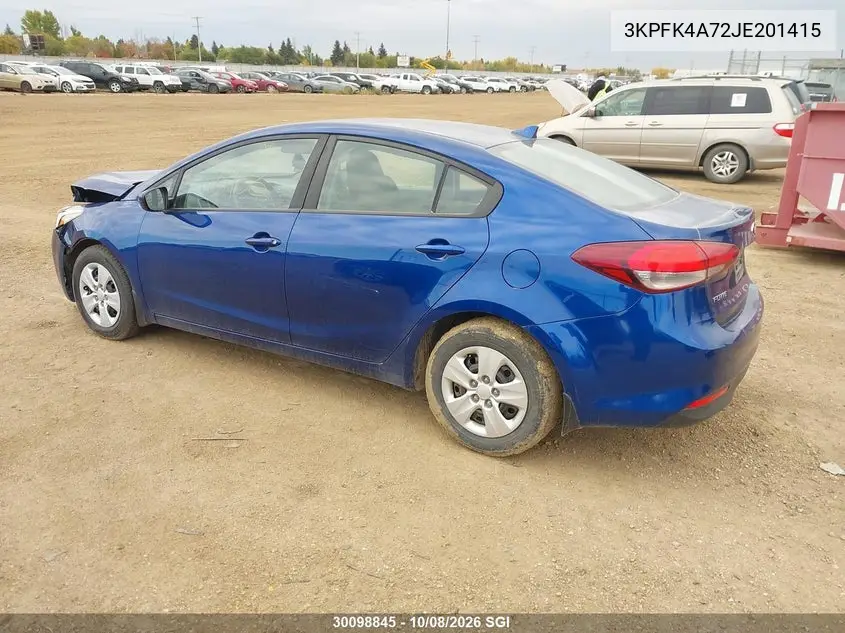 2018 KIA FORTE VIN 3KPFK4A72JE201415 — фото 3