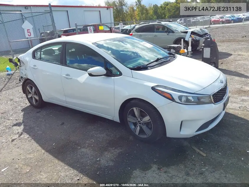 KIA FORTE 2018, VIN 3KPFL4A72JE231138